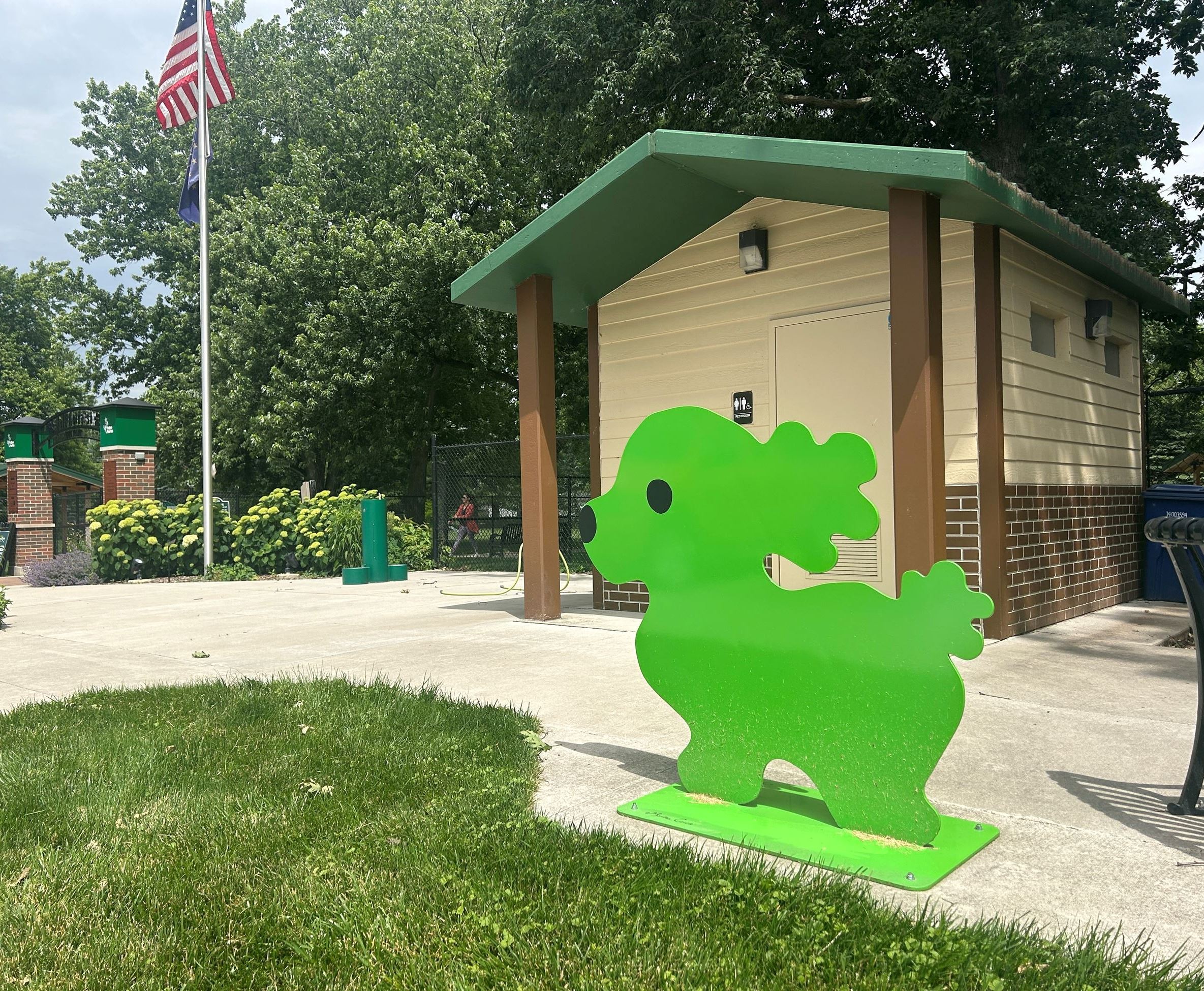 Lucky Dog Green Sculpture